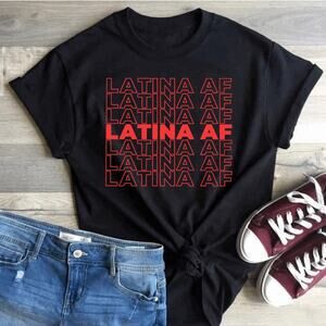'Latina AF' Black Women's T-Shirt Size XL